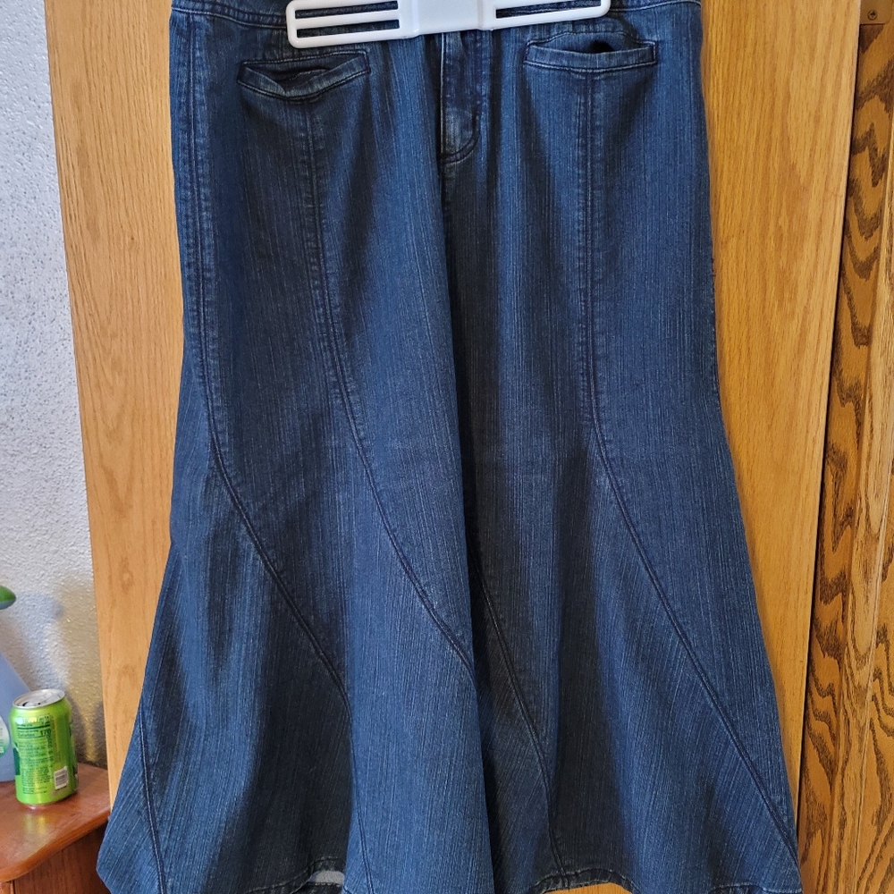 CJ Banks Long Denim Skirt 16W